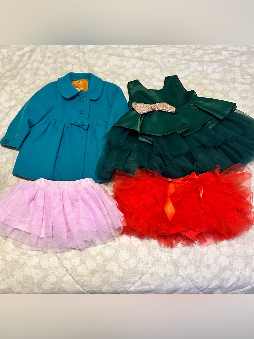 Bundle Baby Girl Mixed Clothes Dress Coat Tutus - Size 12 Months
